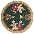 Hand-hooked Gingerbread Family Wool Rug (3' Round)