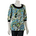 Remedy Women's Floral Print Cleo Neck Tunic Top