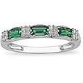 10k Gold Emerald and 1/10ct TDW Diamond Ring