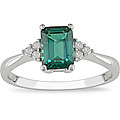10k Gold Emerald and 1/10ct TDW Diamond Ring