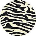 Handmade Zebra Wave New Zealand Wool Rug (6' Round)