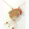 Natural Hardwood and Resin Abstraction Necklace (Philippines)
