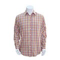 Domani Men's Mulitcolor Plaid Point Collar Sport Shirt