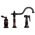 Oil-rubbed Bronze 3-hole Kitchen Faucet with Side Spray