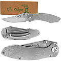 Stainless Steel Elk-engraved 4-inch Pocket Knife