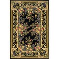 Hand-hooked Black Wool Rug (8' x 11')