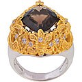Michael Valitutti Silver/ Vermeil Quartz/ Sapphire Ring