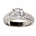 14k White Gold Overlay CZ Bridal-inspired Ring