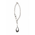 Sterling Silver Overlay Twisted Oval Necklace