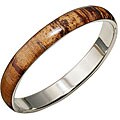 Silvertone and Natural Banana Bark Bangle