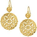 14k Goldplated Filigree Ball and Disc Earrings