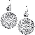 Silvertone Filigree Ball and Disc Earrings