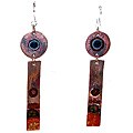 Bar Copper Circle amd Rectangular Enamel Earrings (Chile)