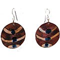 Round Copper Enamel Stripe Earrings (Chile)