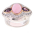 Michael Valitutti Silver Palladium-plated Opal/ Rhodolite/ Garnet Ring