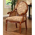 Oval Tip Floral Arm Chair Taupe