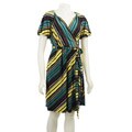 Max & Cleo Women's Striped Wraparound Dress