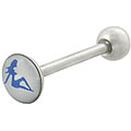 Adult Surgical Steel Mudflap Girl Barbell Tongue Ring