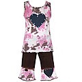 Ann Loren Boutique Pink/ Brown Tie Dye Capri Set
