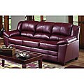 Simmons Paris Wine Leather Sofa
