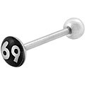 Adult Surgical Steel '69' Barbell Tongue Ring