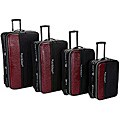 Rockland Polo Crocodile Burgundy 4-piece Luggage Set
