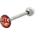 Surgical Steel Adult 'Bite Me' Logo Barbell