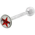 Surgical Steel Adult 'Porn' Star Logo Barbell