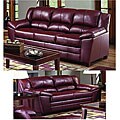 Simmons Paris Wine Sofa and Loveseat Set