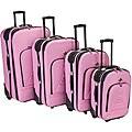 Rockland Runway Pink 4-piece Expandable Luggage Set