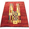 Persian Gabbeh Red/ Ivory Wool Rug (6'1 x 11'6)