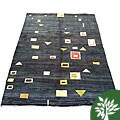 Persian Gabbeh Black Rug (6'7 x 9'5)