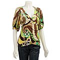 Kay Celine Women's V-neck Pucci Print Shirt