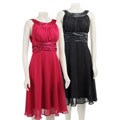 Connected Apparel Women's Sleeveless Chiffon Dress