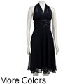 Connected Apparel Women's Chiffon Halter Dress