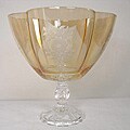 Italian Etched Crystal Serving Bowl