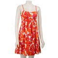 London Times Women's Orange/ Red Babydoll Dress