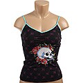 Ed Hardy Intimates Black/ Skull Roses Shelf Bra Cami