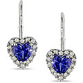 10k White Gold 1/6ct TDW Created Sapphire Earrings