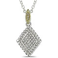 Silver and 10k Gold 1/10ct TDW Diamond Necklace