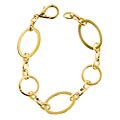 14k Gold Overlay Oval and Round Chain Bracelet