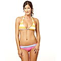 Lisa Lozano Belted Frenchies Striped Halter Bikini