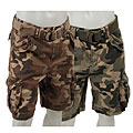 G&M Men's Camouflage Vintage-wash Cargo Shorts