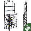 Pewter-finish 20-bottle Iron Folding Wine Shelf