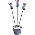 Pewter 62-inch Garden Stakes/ Champagne Torches (Set of 3)
