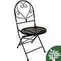 Black Round Seat Heart-top Folding Chairs (Set of 2)