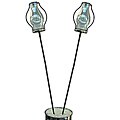 Pewter 62-inch Garden Stake with Love Torch (Set of 2)