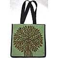 Tree Of Life 100-percent Cotton Green Tote (India)