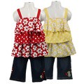 Coney Island Girl's 2-piece Flower Tunic and Jeans Set