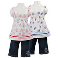 Coney Island Girl's Flower and Stripe Tunic Outfit